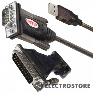 Unitek Adapter USB- 1xRS-232 + Adapter DB9F/DB25M; Y-105A