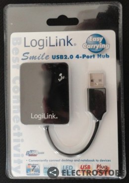 LogiLink HUB USB 2.0 4-portowy 'Smile' - czarny UA0139