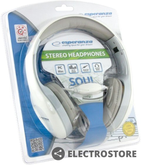 Esperanza SŁUCHAWKI AUDIO STEREO SOUL EH138W BIAŁE Esperanza SŁUCHAWKI AUDIO STEREO SOUL EH138W BIAŁE