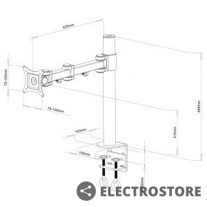 ART Uchwyt do monitora LCD 1monitor 13-27'' L01