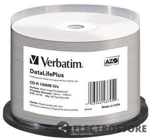 Verbatim CD-R 52x 700MB 50P CB DL Printable Azo 43745