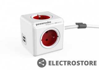 Allocacoc Listwa zasilająca PowerCube Extended USB 1,5m 2402RD/FREUPC Czerwona