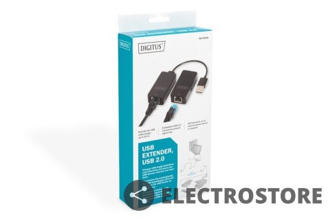 Digitus Przedłużacz/Extender USB 2.0 HighSpeed po skrętce Cat.5e/6 UTP, do 50m Digitus Przedłużacz/Extender USB 2.0 HighSpeed po skrętce Cat.5e/6 UTP, do 50m