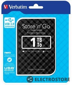 Verbatim Store'n'Go 1TB 2.5'' USB 3.0 Black