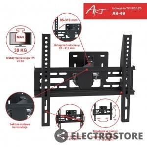 ART Uchwyt do LCD/LED 22-47" 30KG AR-49 regulowany wpionie i poziomie