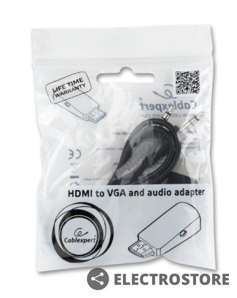 Gembird Adapter HDMI-A(M)->VGA(F)+Audio Gembird Adapter HDMI-A(M)->VGA(F)+Audio