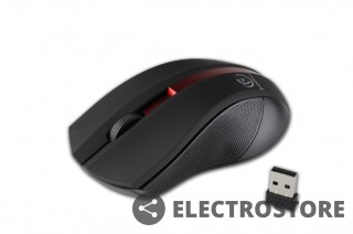 Rebeltec Bezprzewodowa mysz optyczna, GALAXY Black/red, powierzchnia gumowana