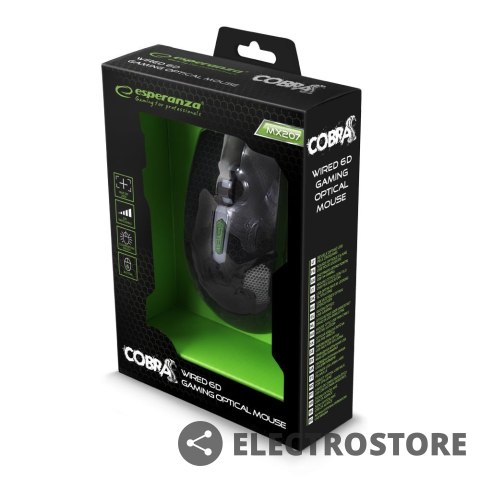 Esperanza MYSZKA PRZEWODOWA DLA GRACZY 6D OPTYCZNA USB MX207 COBRA Esperanza MYSZKA PRZEWODOWA DLA GRACZY 6D OPTYCZNA USB MX207 COBRA