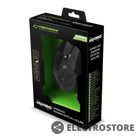 Esperanza MYSZKA PRZEWODOWA DLA GRACZY 6D OPTYCZNA USB MX211 LIGHTNING Esperanza MYSZKA PRZEWODOWA DLA GRACZY 6D OPTYCZNA USB MX211 LIGHTNING