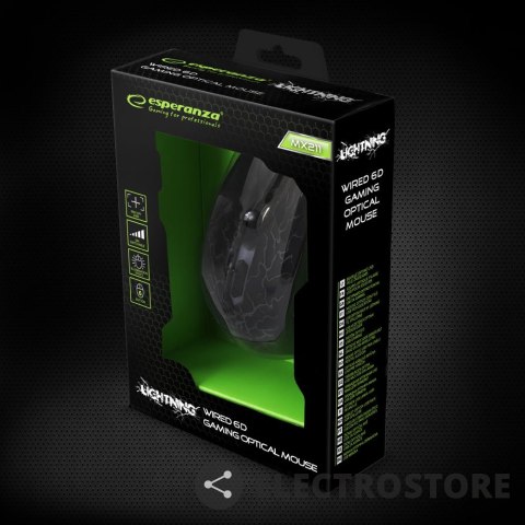 Esperanza MYSZKA PRZEWODOWA DLA GRACZY 6D OPTYCZNA USB MX211 LIGHTNING Esperanza MYSZKA PRZEWODOWA DLA GRACZY 6D OPTYCZNA USB MX211 LIGHTNING