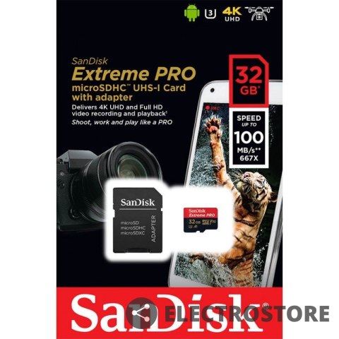SanDisk Extreme Pro microSDHC 32GB 100/90 MB/s A1 V30