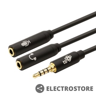TB Kabel 3,5mm Mini Jack - 2x 3,5mm Mini Jack M/F adapter 30cm