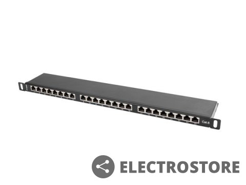 Lanberg Patch Panel 24 Port 0.5U Kat.6 czarny ekranowany