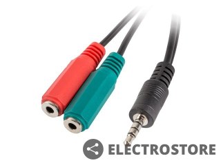 Lanberg Adapter Jack Mini(M) -> Jack Mini(F)x2 20cm czarny