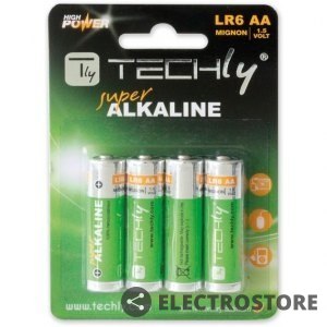 Techly Baterie alkaliczne LR06 AA 4szt, (IBT-LR06T4B)