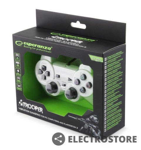 Esperanza GAMEPAD PS3/PC USB TROOPER BIAŁO/CZARNY Esperanza GAMEPAD PS3/PC USB TROOPER BIAŁO/CZARNY