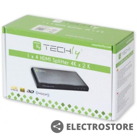 Techly Rozdzielacz-splitter HDMI 1/4 Ultra HD, 3D Techly Rozdzielacz-splitter HDMI 1/4 Ultra HD, 3D