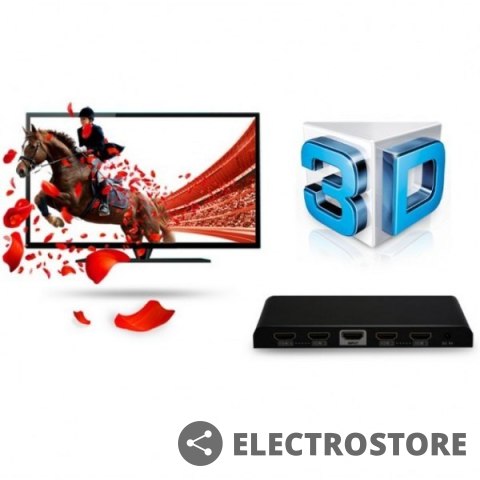 Techly Rozdzielacz-splitter HDMI 1/4 Ultra HD, 3D Techly Rozdzielacz-splitter HDMI 1/4 Ultra HD, 3D