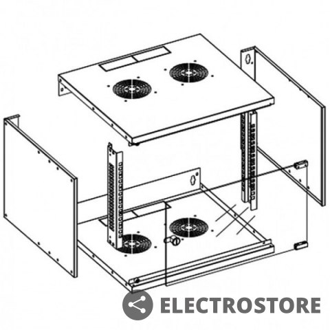 Techly Szafa wisząca ECO 19cali 6U/450mm zmontowana, szara Techly Szafa wisząca ECO 19cali 6U/450mm zmontowana, szara