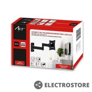 ART Uchwyt do TV LCD/LED 10-27" 15KG AR-82 regulacja pion/poziom 28cm