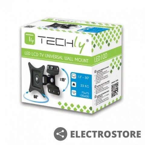 Techly Uchwyt ścienny LCD/LED 13-30 cali czarny, 23kg Techly Uchwyt ścienny LCD/LED 13-30 cali czarny, 23kg