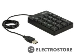 Delock Klawiatura numeryczna USB 19 klawiszy czarna