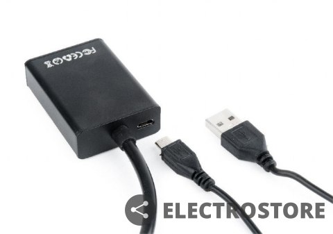 Gembird Konwerter VGA do HDMI 15 cm czarny Gembird Konwerter VGA do HDMI 15 cm czarny