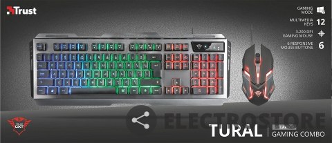 Trust Klawiatura GXT 845 Tural Gaming combo Trust Klawiatura GXT 845 Tural Gaming combo