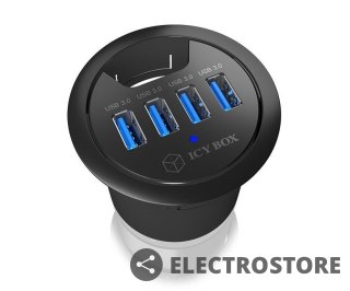 IcyBox IB-HUB1403 HUB biurkowy 60mm