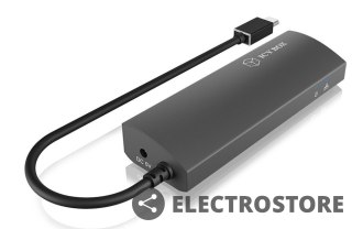 IcyBox IB-HUB1406-C 3-portowy HUB i LAN