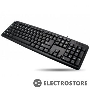Techly Klawiatura USB 104 klawisze, układ US, czarna