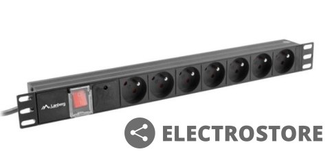 Lanberg Listwa zasilająca Rack PDU 19" 1U 16A 7X 230V PL 2m czarna