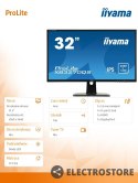 IIYAMA Monitor 32 XB3270QS-B1 IPS,WQHD,HDMI,DP,PIVOT.