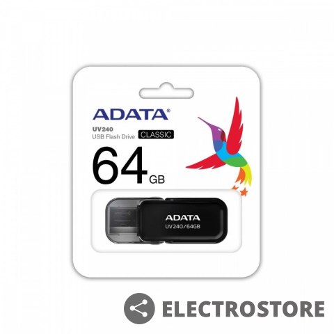 Adata Pendrive UV240 64GB USB 2.0 Czarny