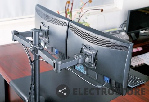 Techly Podwójne ramię biurkowe LED/LCD 13-27 cali 2x10kg VESA regulowane Techly Podwójne ramię biurkowe LED/LCD 13-27 cali 2x10kg VESA regulowane