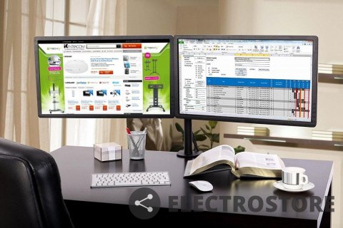 Techly Podwójne ramię biurkowe LED/LCD 13-27 cali 2x10kg VESA regulowane Techly Podwójne ramię biurkowe LED/LCD 13-27 cali 2x10kg VESA regulowane