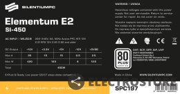 SilentiumPC Zasilacz Elementum E2 SI 450W (80+ EU, 1xPEG, 120mm)