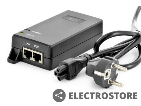 Digitus Zasilacz/Adapter PoE+ 802.3at, max. 55V 30W Gigabit 10/100/1000Mbps, aktywny Digitus Zasilacz/Adapter PoE+ 802.3at, max. 55V 30W Gigabit 10/100/1000Mbps, aktywny