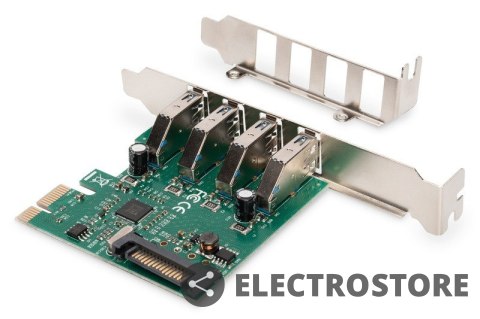 Digitus Karta rozszerzeń/Kontroler USB 3.0 PCI Express, 4xUSB 3.0, Chipset: VL805 Digitus Karta rozszerzeń/Kontroler USB 3.0 PCI Express, 4xUSB 3.0, Chipset: VL805