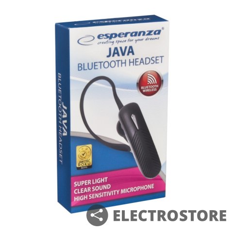 Esperanza Słuchawka douszna bluetooth Java czarna Esperanza Słuchawka douszna bluetooth Java czarna